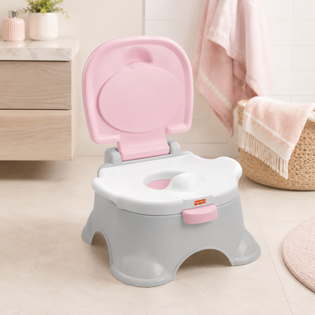 Asiento bacinica color rosado/blanco