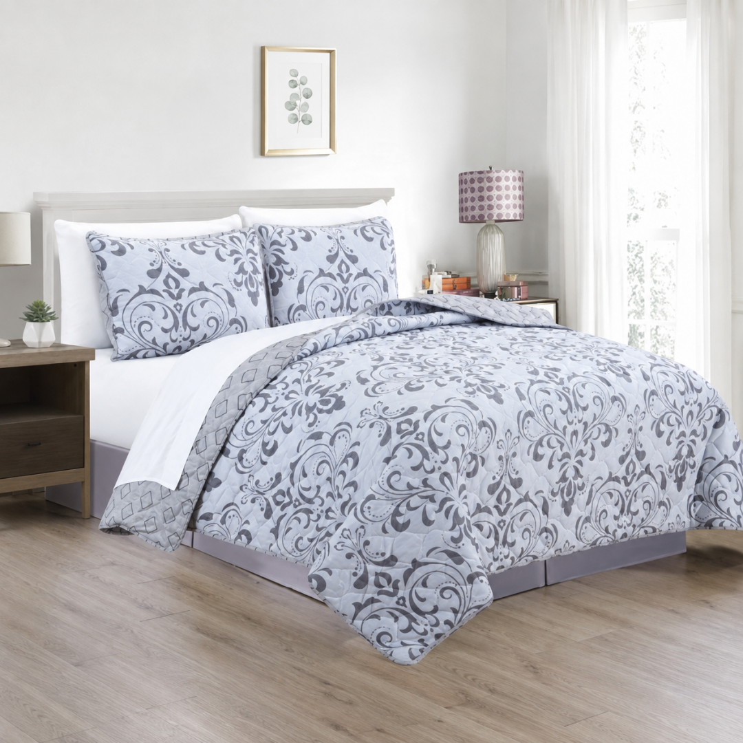 Cubrecama estampada set de 3pcs Queen