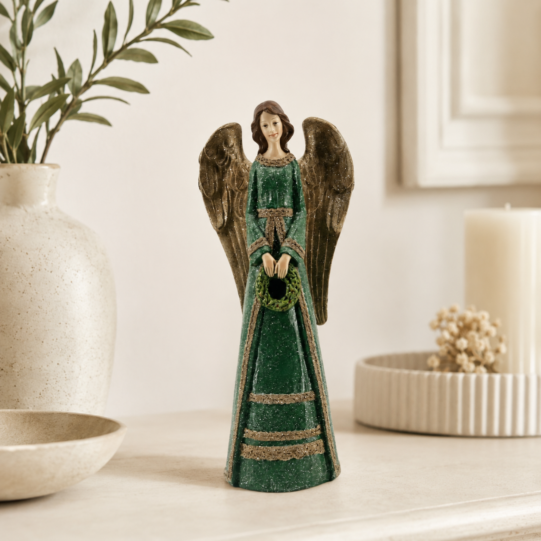 Angel verde con corona