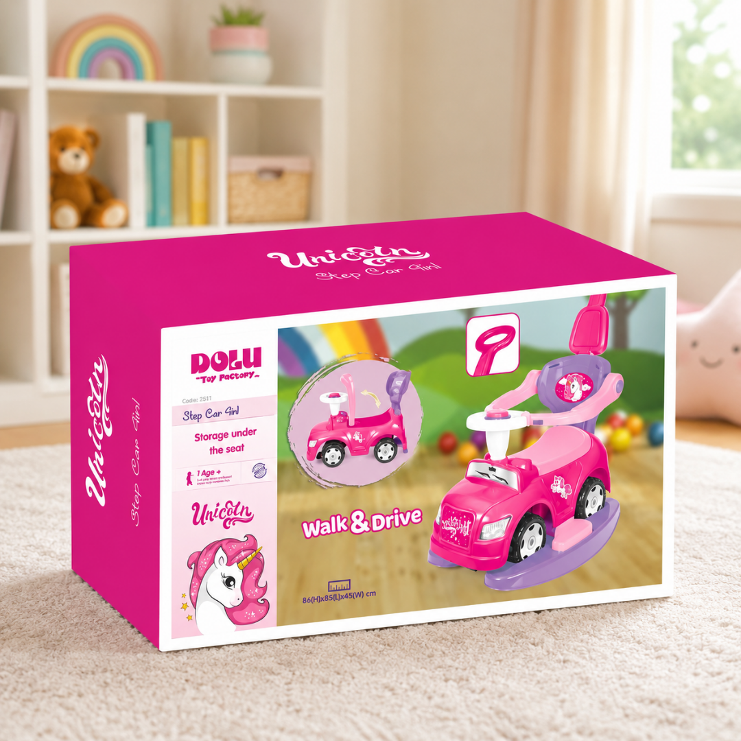 Carro montable unicornio rosado