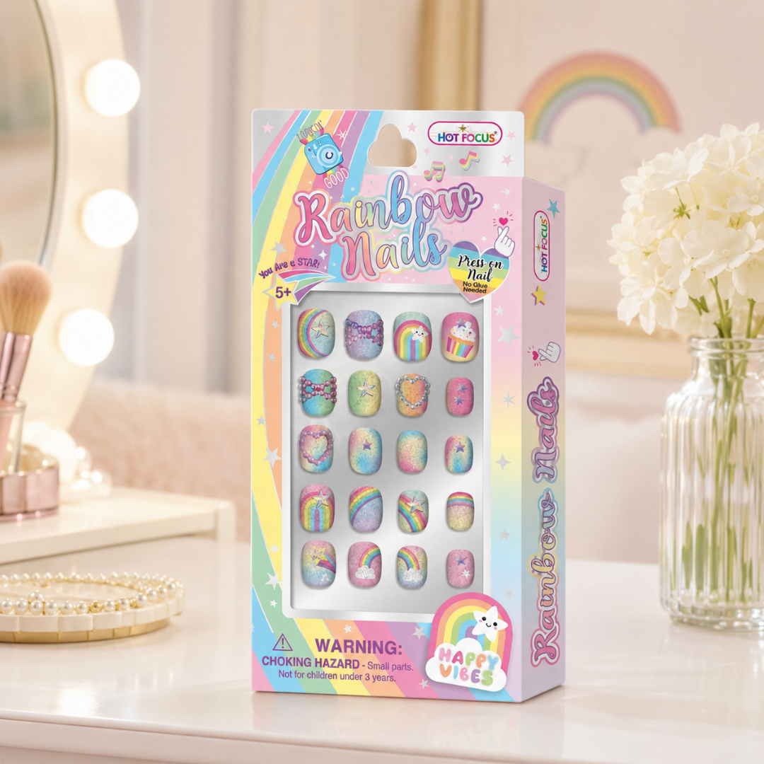 Set de uñas de presionar de arcoíris
