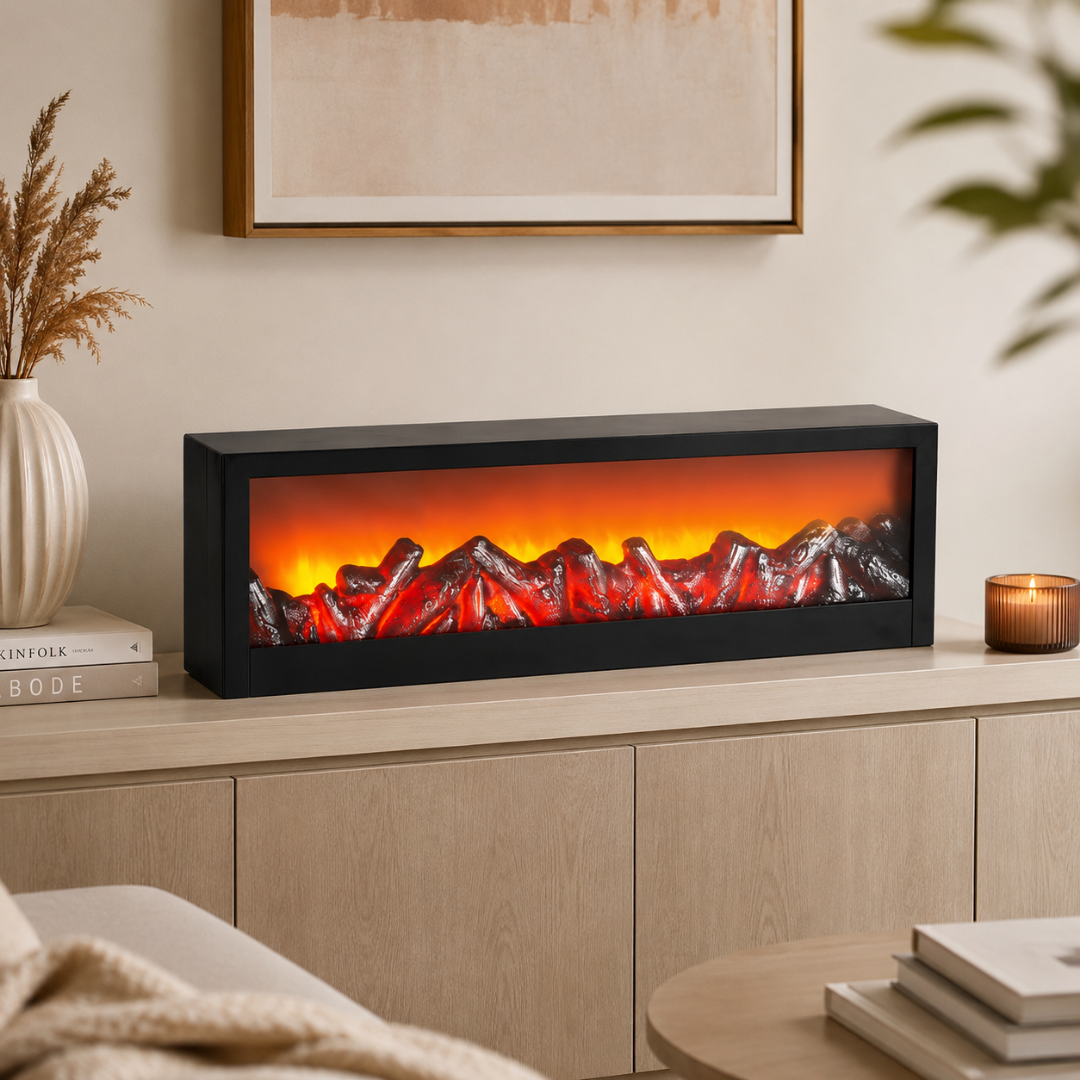 Chimenea de pared rectangular alargada