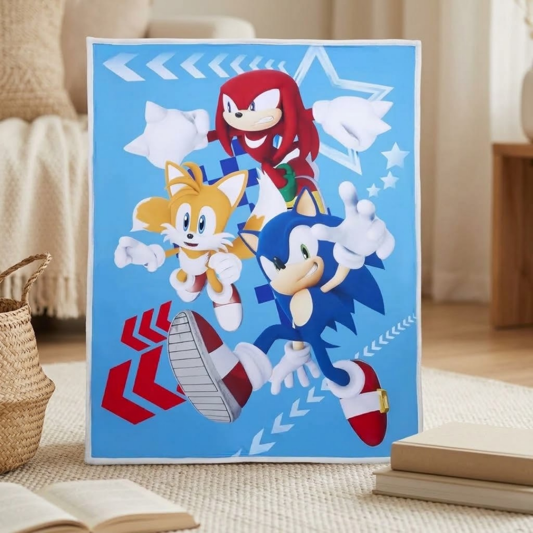 Cobija con dibujos de Sonic 80 x 100cm