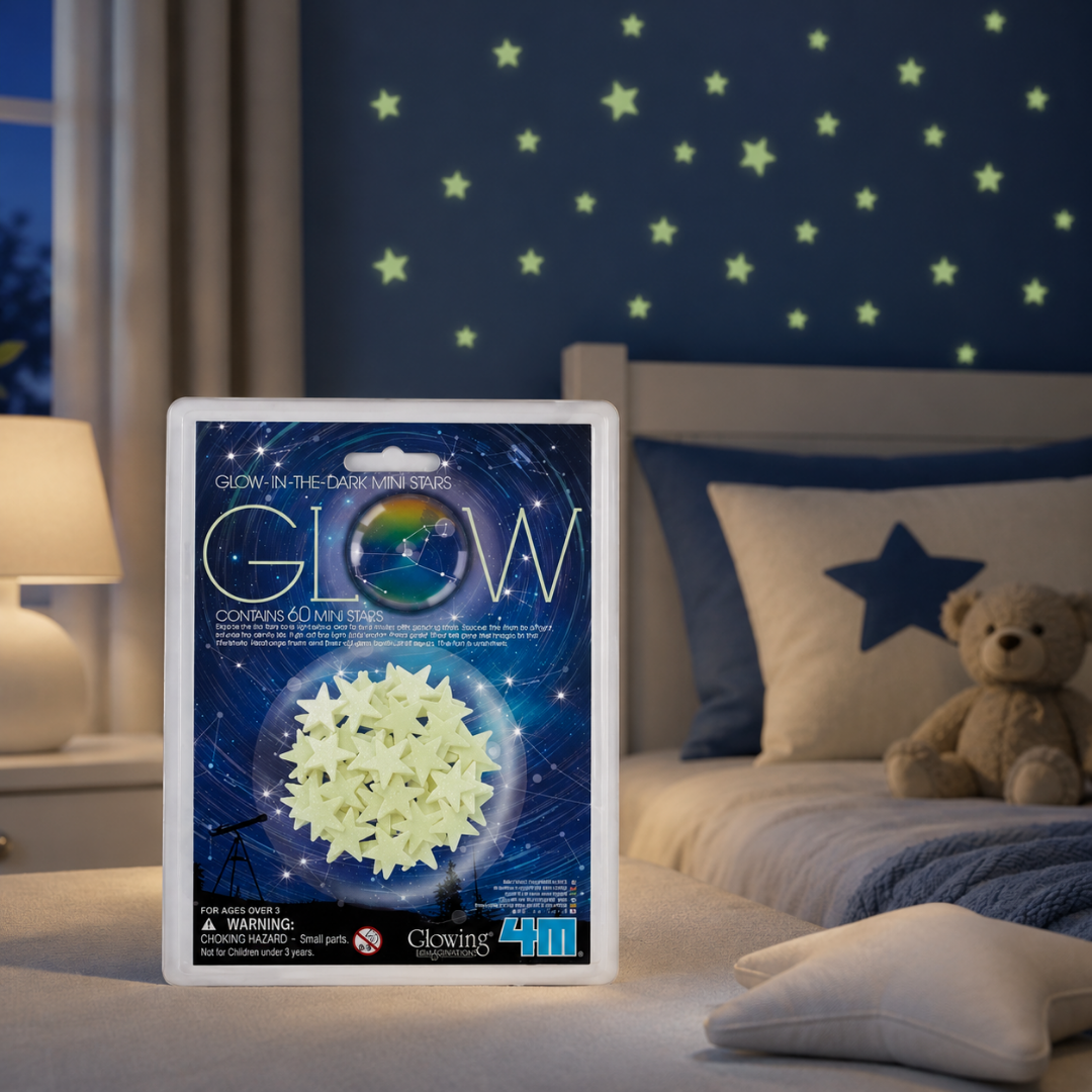 Mini estrellas brillan en la oscuridad