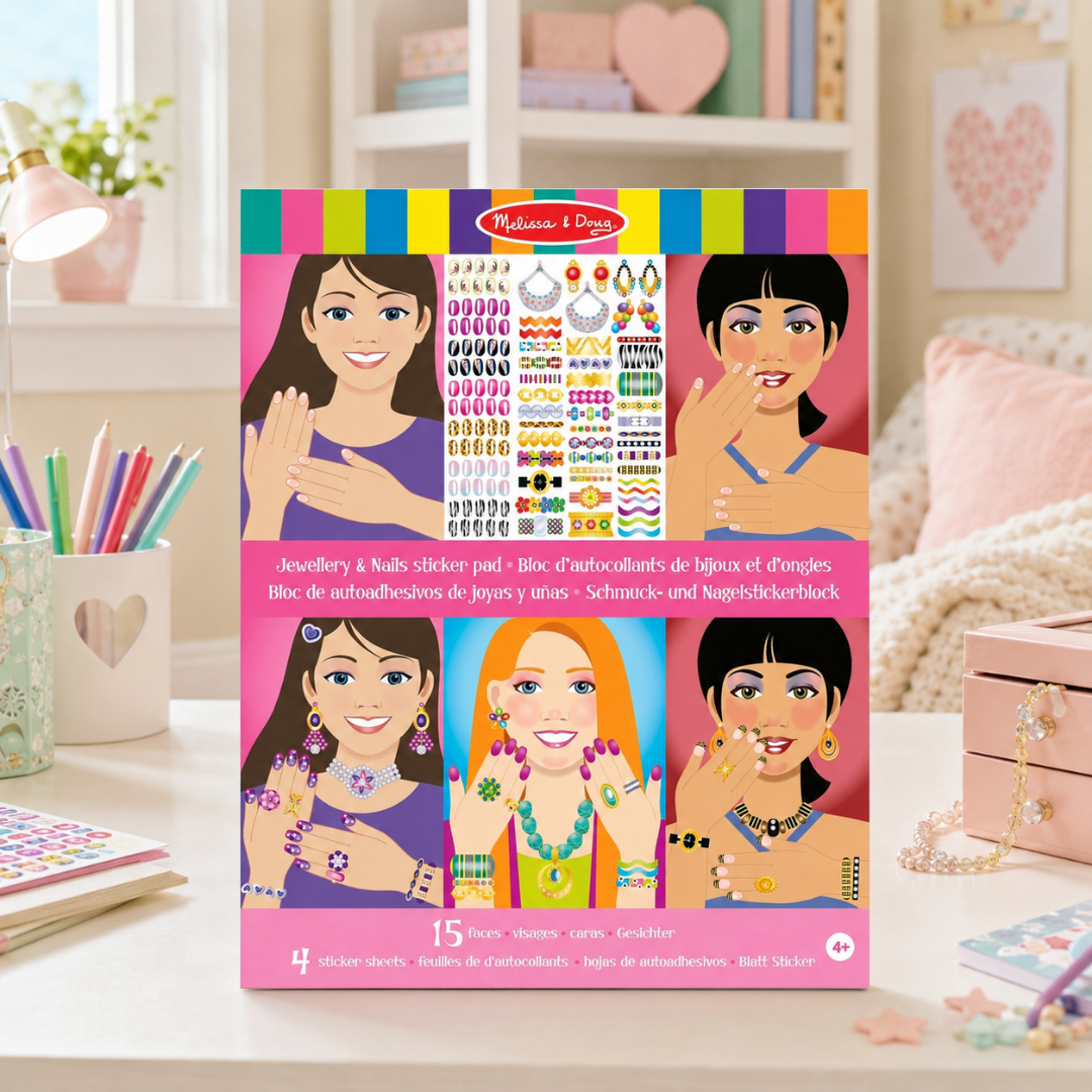 Block de sticker joyas y uñas para decorar