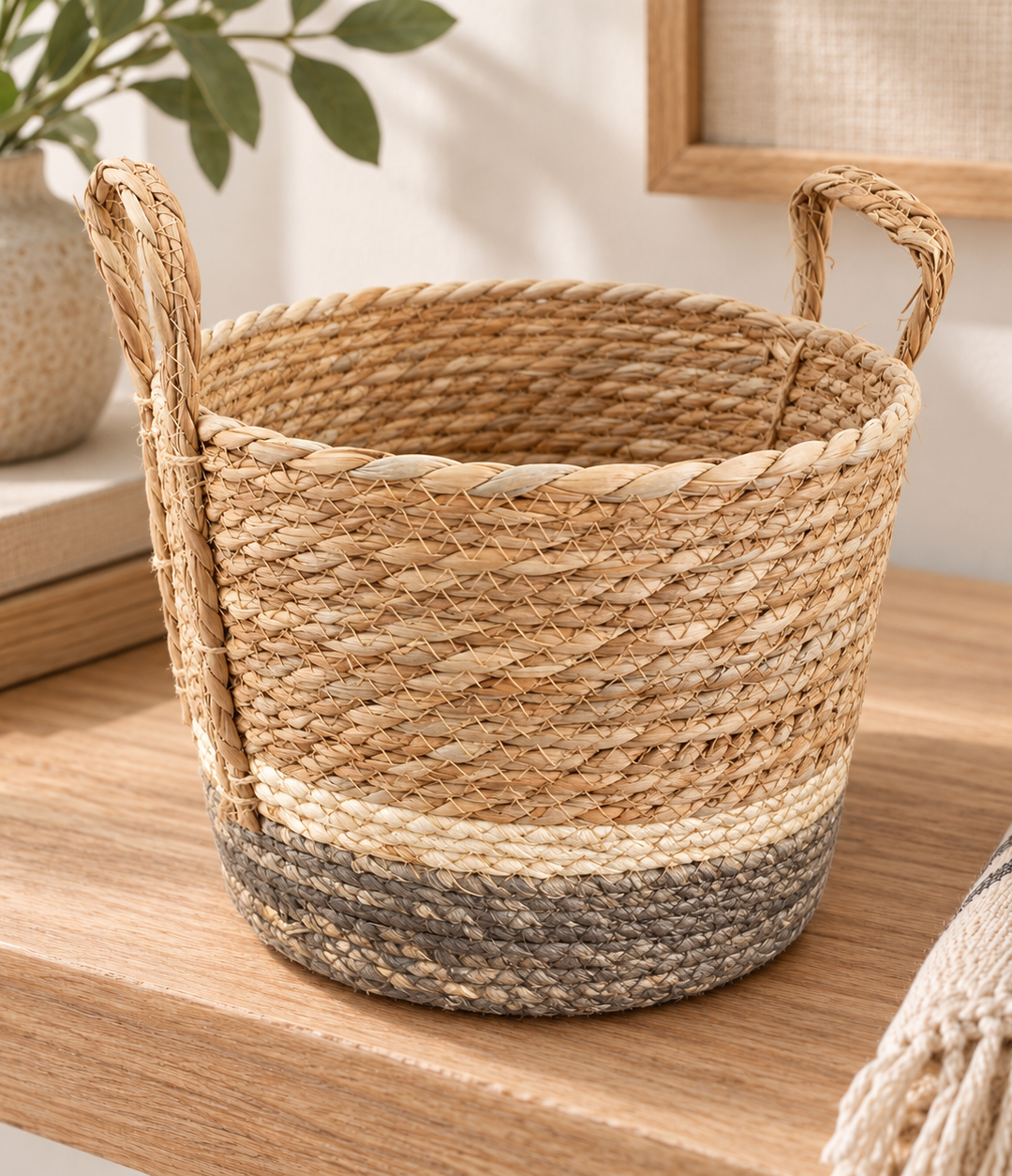 Canastas Beige con Gris Medianas