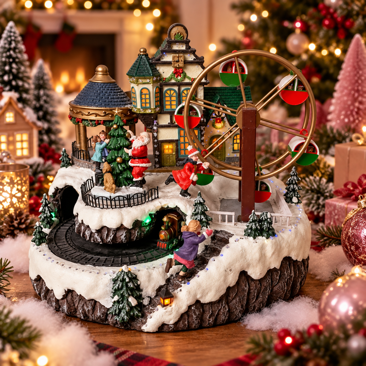 Villa Navidad con luz y música