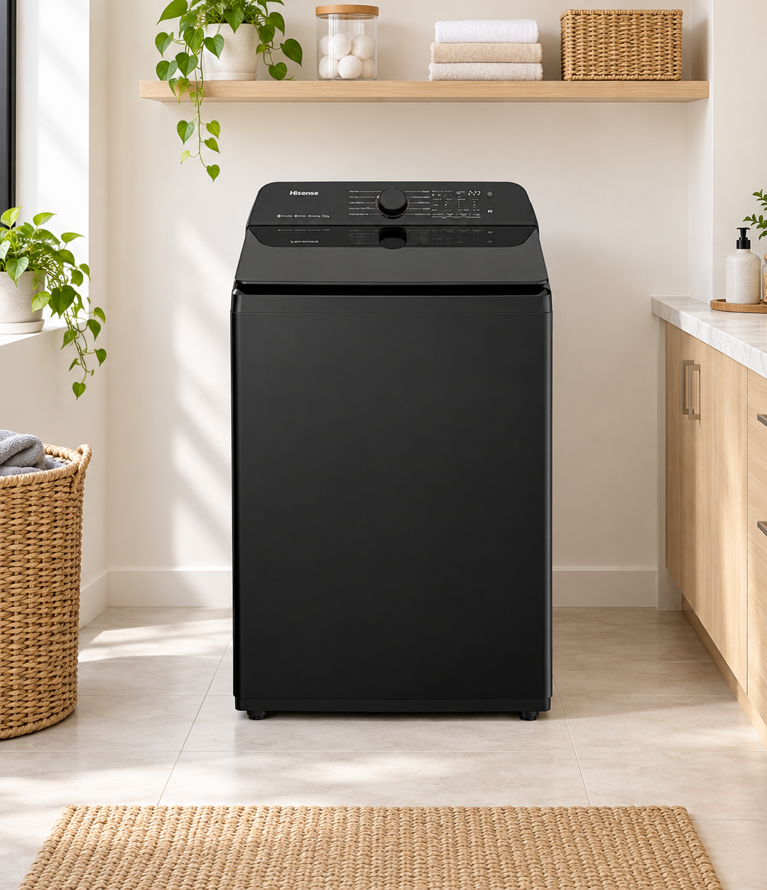 Lavadora automática Hisense 27 kg negra