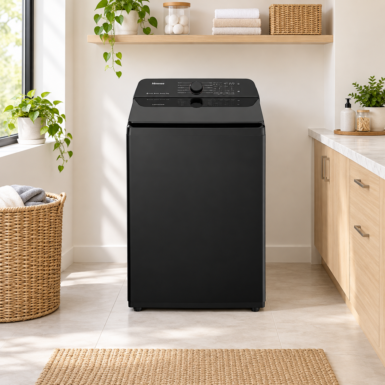 Lavadora automática Hisense 27 kg negra
